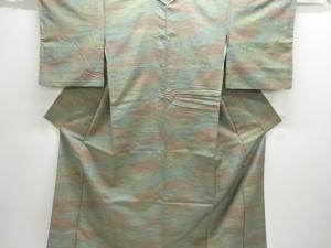 霞模様織り出し手織り紬着物